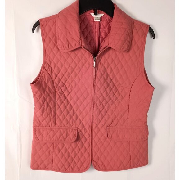 Christopher & Banks Jackets & Blazers - Christopher & Banks Quilted Pink Vest Women S Snap Front Puffer EUC